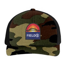 Load image into Gallery viewer, FIELD5  &quot;BRIDGE&quot;  CAMO/BLACK UNISEX TRUCKER HAT