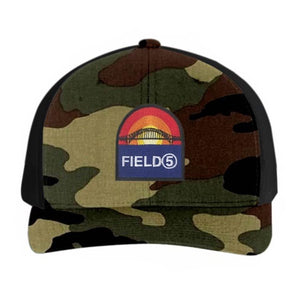 FIELD5  "BRIDGE"  CAMO/BLACK UNISEX TRUCKER HAT