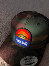 Load image into Gallery viewer, FIELD5  &quot;BRIDGE&quot;  CAMO/BLACK UNISEX TRUCKER HAT